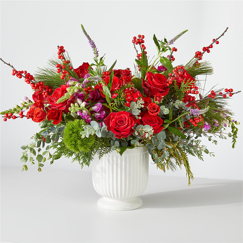Big Red Bow Bouquet – Mary Blooms Florist, Port Saint Lucie FL