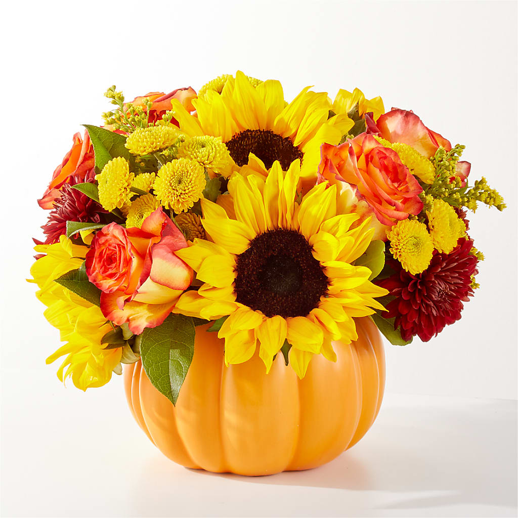 Golden Gourd Pumpkin Bouquet – Mary Blooms Florist, Port Saint Lucie FL