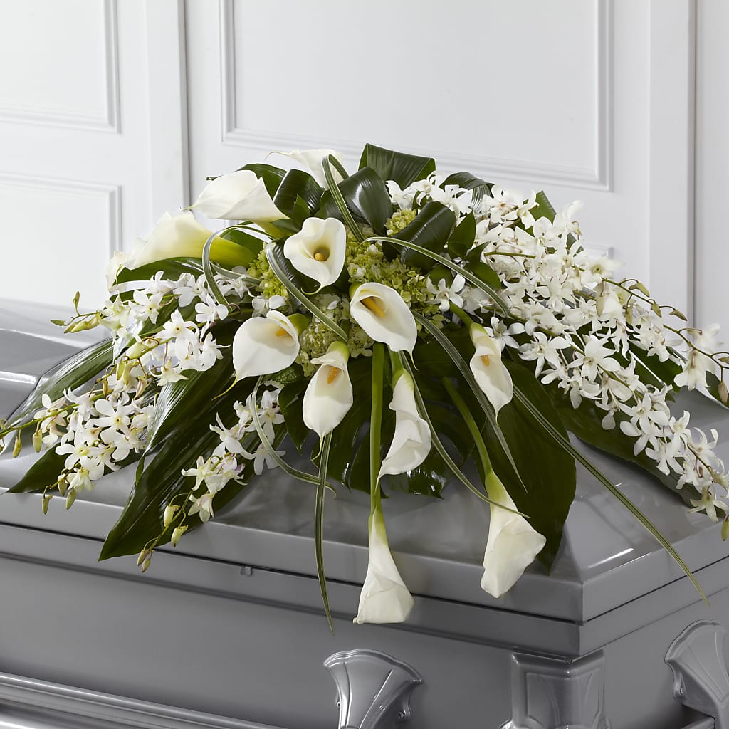 Angel Wings Casket Spray – Mary Blooms Florist, Port Saint Lucie FL