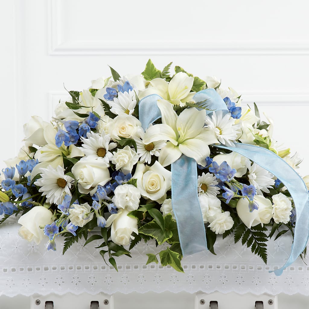 Tender Treasure Casket Spray – Mary Blooms Florist, Port Saint Lucie FL