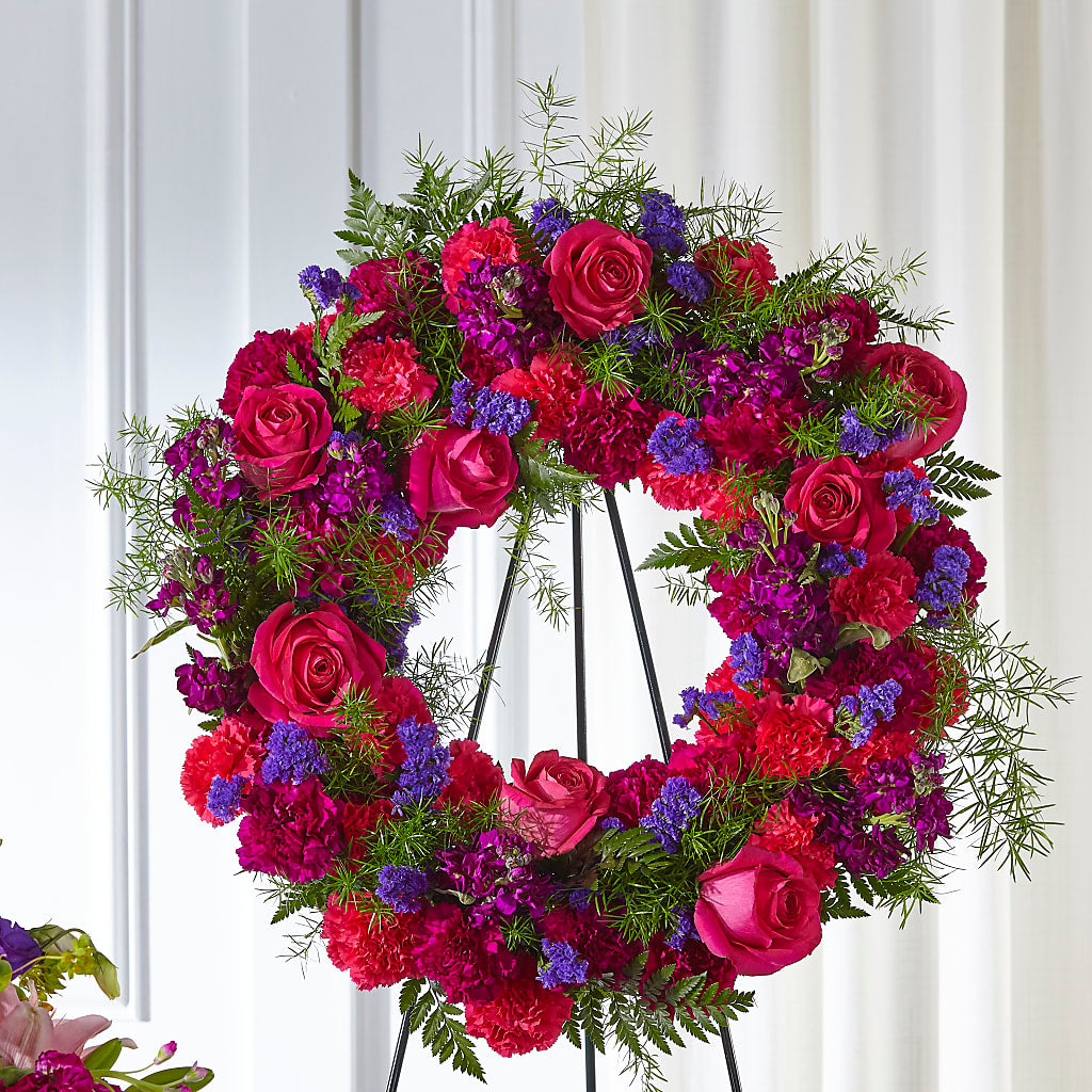 Calming Colors Wreath – Mary Blooms Florist, Port Saint Lucie FL