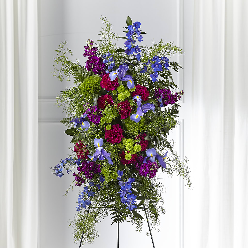 Heavenly Skies Standing Spray – Mary Blooms Florist, Port Saint Lucie FL