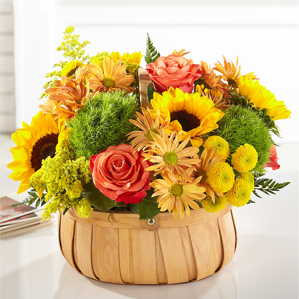 Harvest Sunflower Basket – Mary Blooms Florist, Port Saint Lucie FL