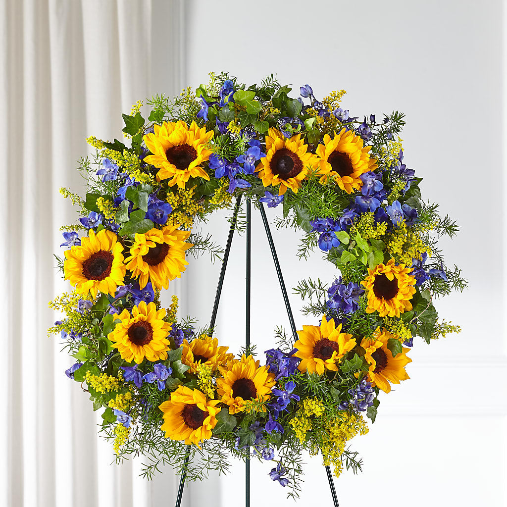 Bright Rays Wreath – Mary Blooms Florist, Port Saint Lucie FL