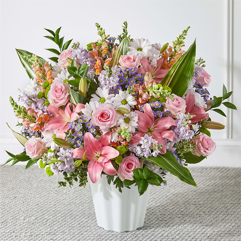 Abundant Compassion Floor Basket – Mary Blooms Florist, Port Saint Lucie FL