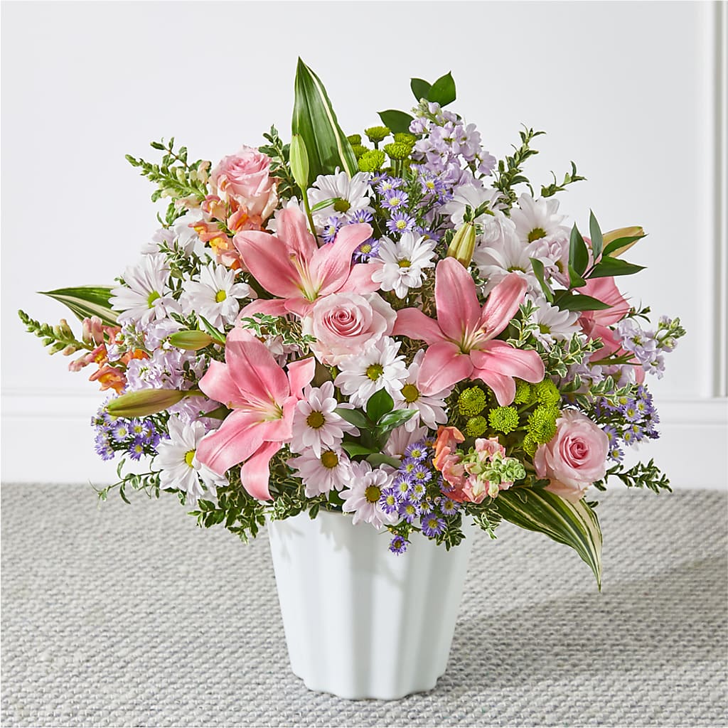 Abundant Compassion Floor Basket – Mary Blooms Florist, Port Saint Lucie FL