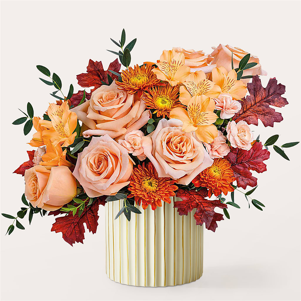 Spiced Latte Bouquet with Ivory Vase – Mary Blooms Florist, Port Saint Lucie FL