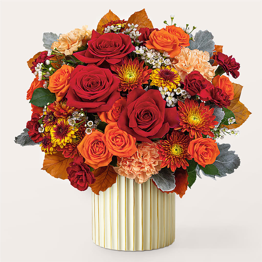Merlot Bouquet with Ivory Vase – Mary Blooms Florist, Port Saint Lucie FL