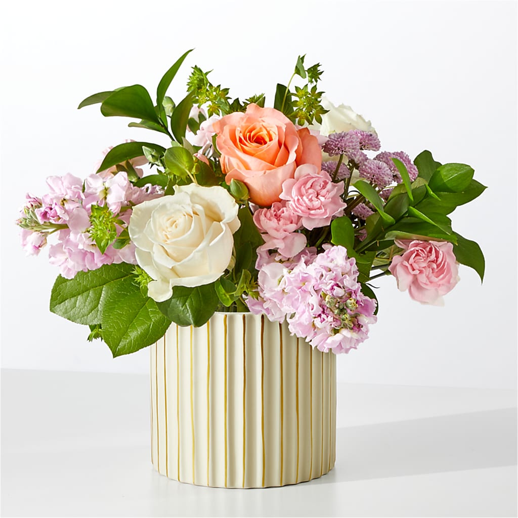 French Market Bouquet with Ivory Vase – Mary Blooms Florist, Port Saint Lucie FL