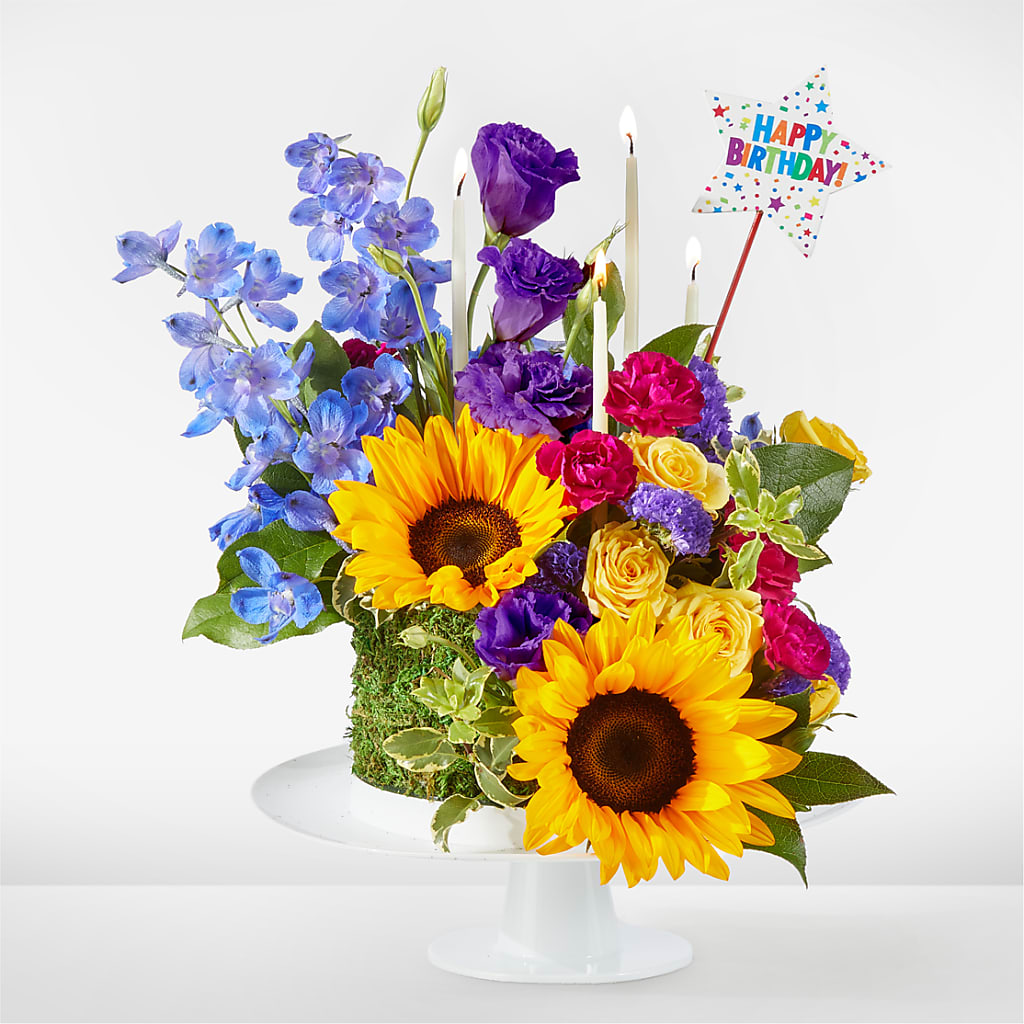Star of the Day Floral Cake – Mary Blooms Florist, Port Saint Lucie FL