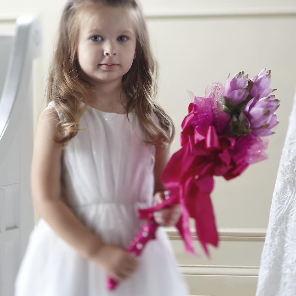Sparkle Pink Flower Girl Bouquet – Mary Blooms Florist, Port Saint Lucie FL