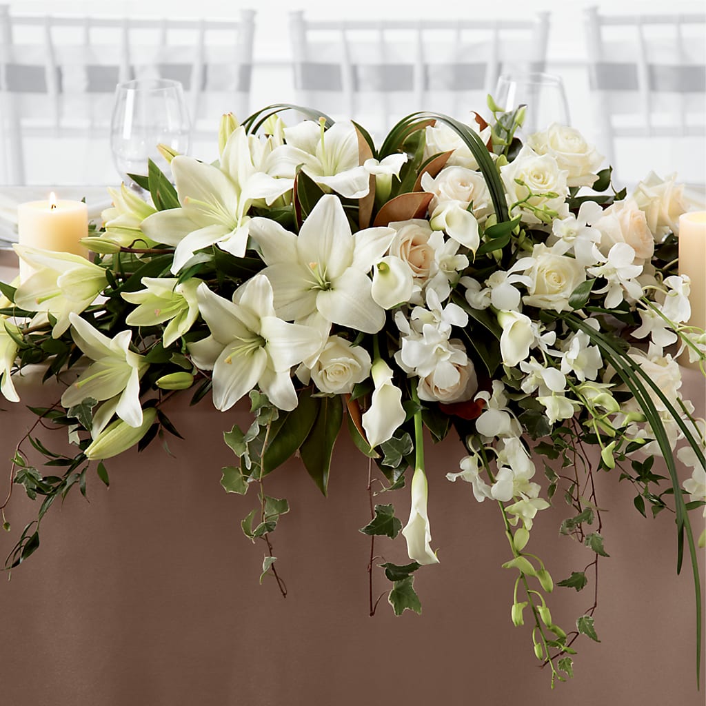 White Linen Arrangement – Mary Blooms Florist, Port Saint Lucie FL