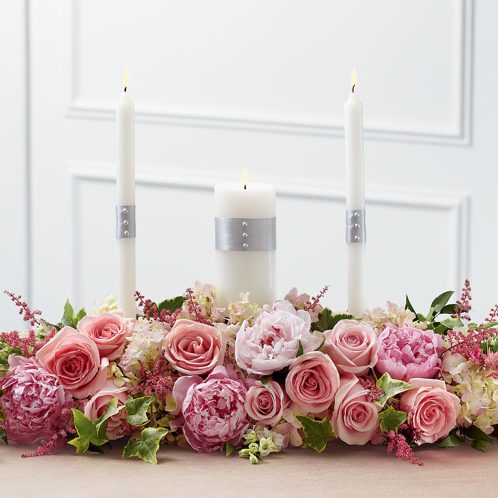Worldwide Romance Unity Candle Arrangement – Mary Blooms Florist, Port Saint Lucie FL