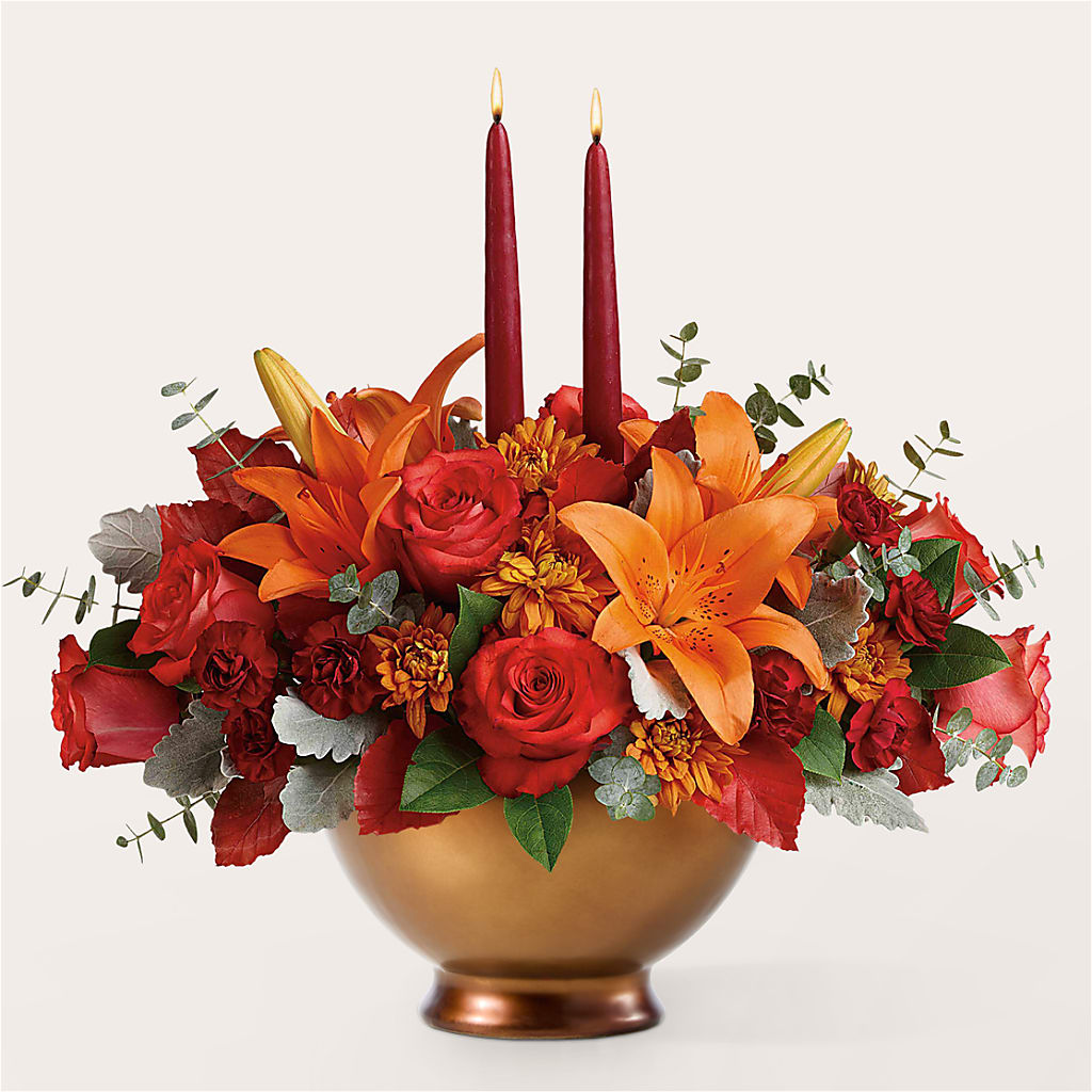 Fruits of Fall Centerpiece –  Mary Blooms Florist, Port Saint Lucie FL