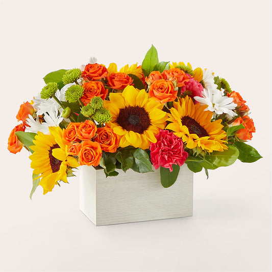 Sun-drenched Blooms Box Bouquet –  Mary Blooms Florist, Port Saint Lucie FL