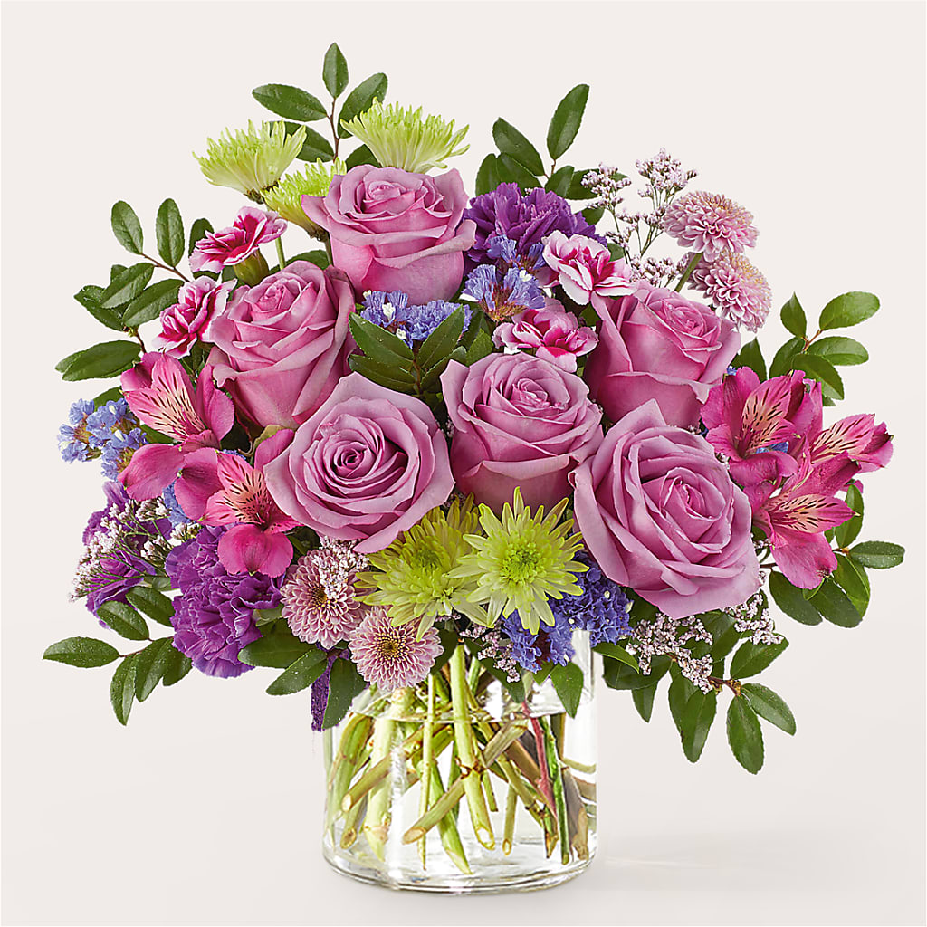 Glass Half Full Bouquet –  Mary Blooms Florist, Port Saint Lucie FL