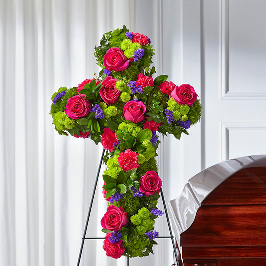 Tribute Rose Floral Cross –  Mary Blooms Florist, Port Saint Lucie FL