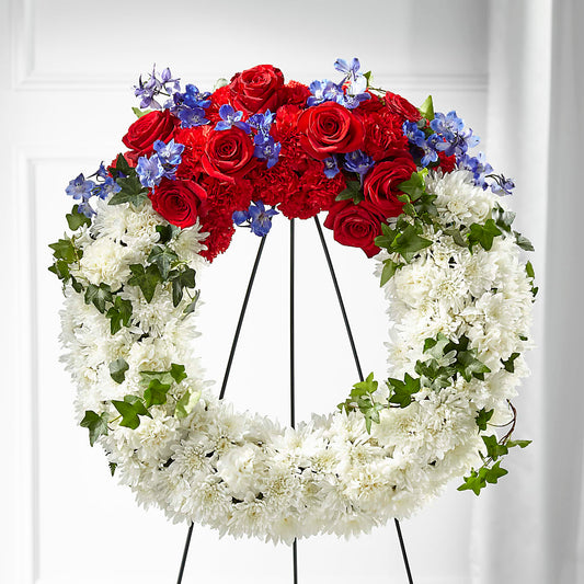 Patriotic Passion Wreath –  Mary Blooms Florist, Port Saint Lucie FL