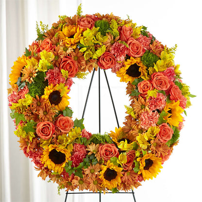 Autumnal Memories Wreath (Standard) –  Mary Blooms Florist, Port Saint Lucie FL
