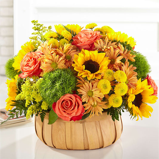 Harvest Sunflower Basket –  Mary Blooms Florist, Port Saint Lucie FL