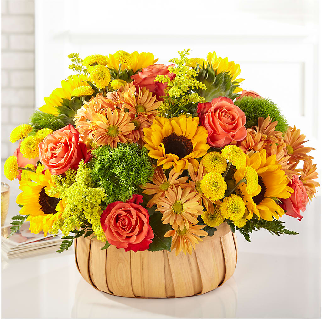 Harvest Sunflower Basket –  Mary Blooms Florist, Port Saint Lucie FL