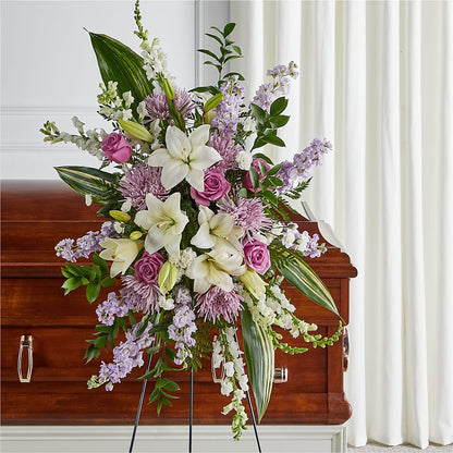 Grateful Hearts Standing Spray –  Mary Blooms Florist, Port Saint Lucie FL