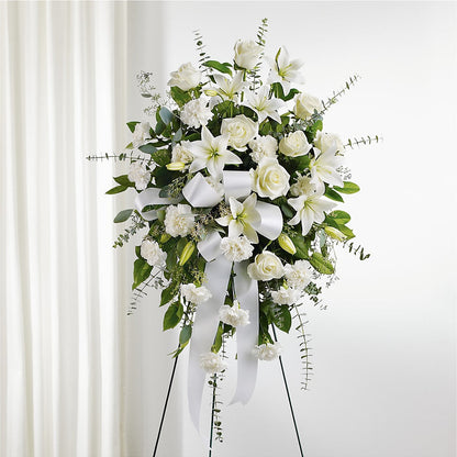With Care Standing Spray –  Mary Blooms Florist, Port Saint Lucie FL