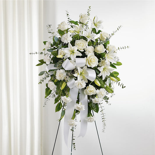 With Care Standing Spray –  Mary Blooms Florist, Port Saint Lucie FL