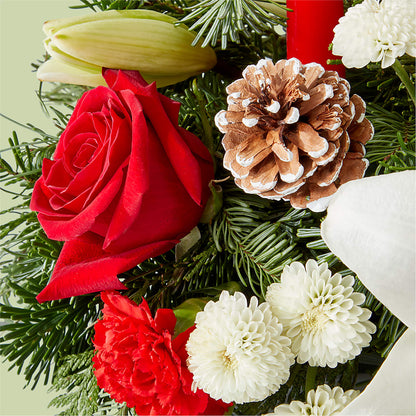 Seasonal Festivities Centerpiece –  Mary Blooms Florist, Port Saint Lucie FL