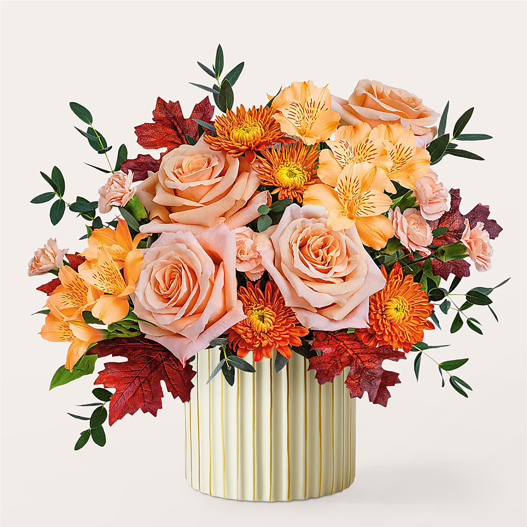 Spiced Latte Bouquet with Ivory Vase –  Mary Blooms Florist, Port Saint Lucie FL