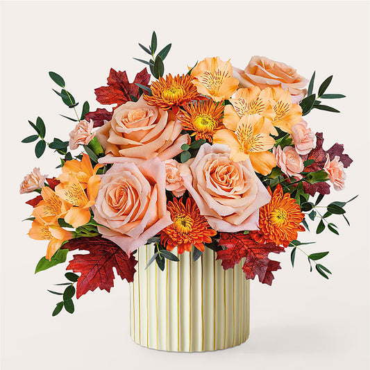 Spiced Latte Bouquet with Ivory Vase –  Mary Blooms Florist, Port Saint Lucie FL