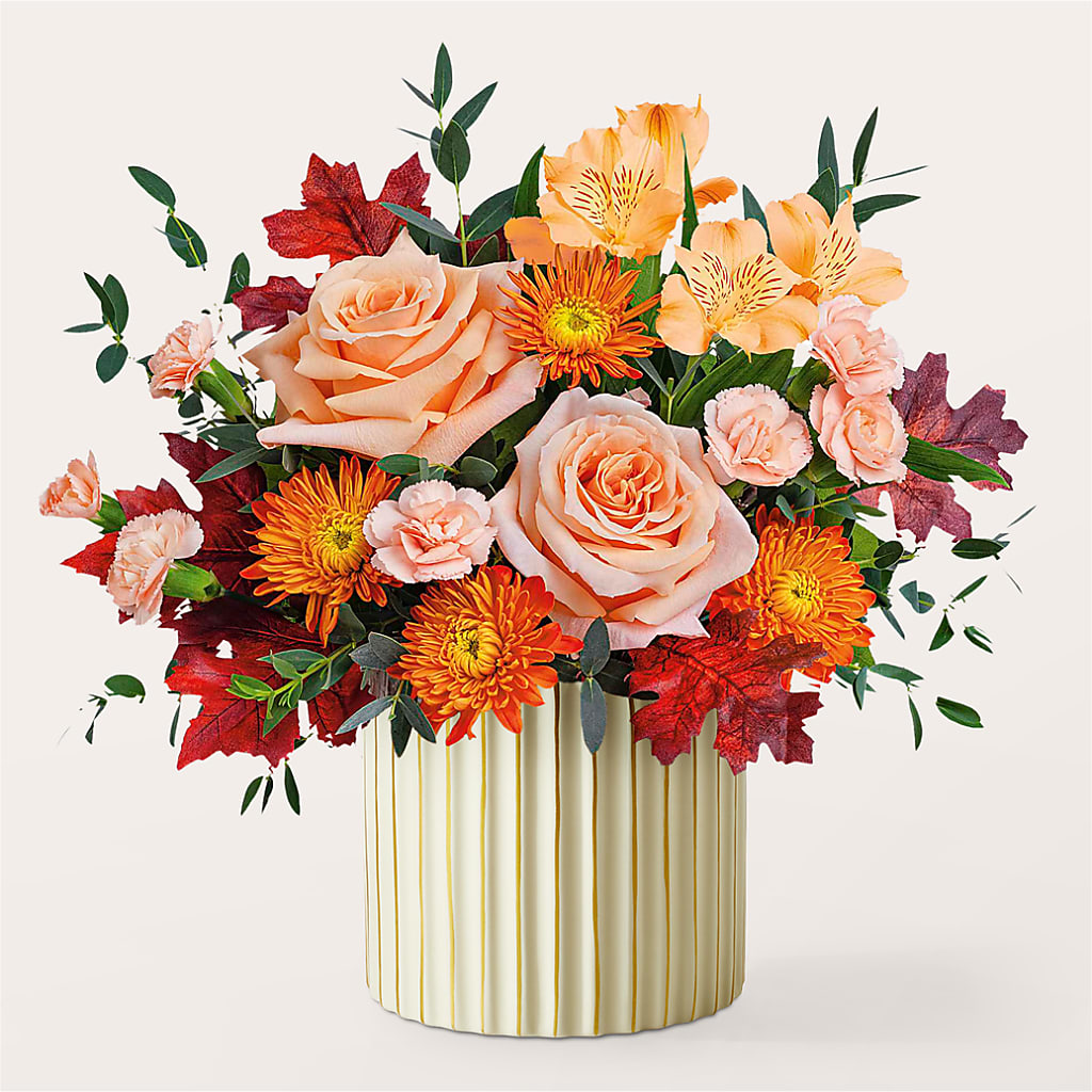 Spiced Latte Bouquet with Ivory Vase –  Mary Blooms Florist, Port Saint Lucie FL