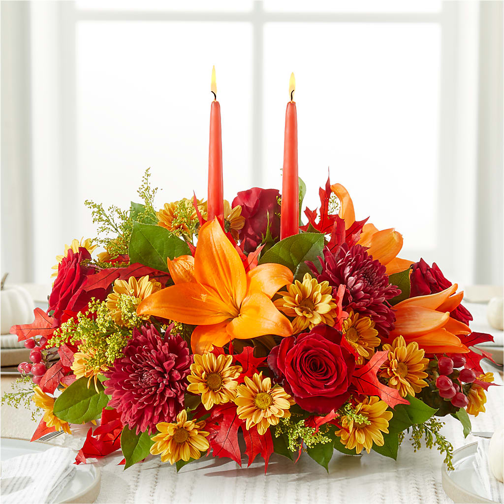 Autumn's Embrace Centerpiece –  Mary Blooms Florist, Port Saint Lucie FL