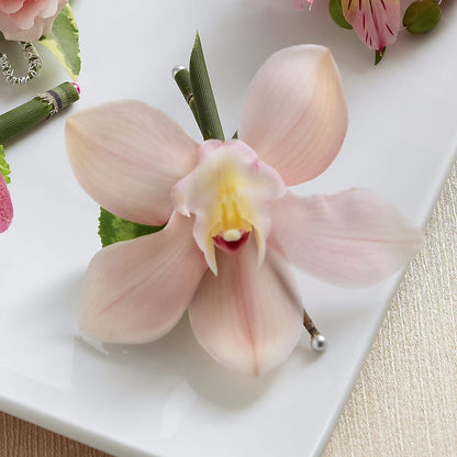 Pink Cymbidium Boutonniere –  Mary Blooms Florist, Port Saint Lucie FL