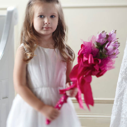 Sparkle Pink Flower Girl Bouquet –  Mary Blooms Florist, Port Saint Lucie FL