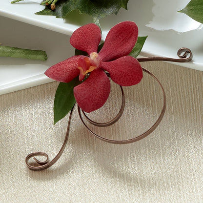 Red Mokara Boutonniere –  Mary Blooms Florist, Port Saint Lucie FL